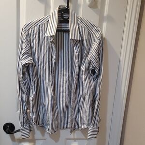 Pierre Cardin Blue and White Striped Shirt